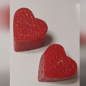 Eddie Bauer Red Heart Shaped Candle Pair